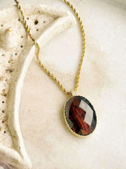 Raudonojo tigro akies kaklo papuošalas "Ugnies valdovė"