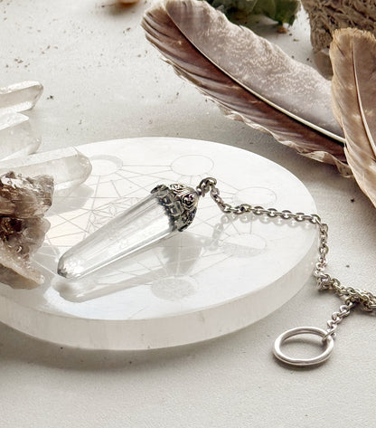 Sidabrinė Kalnų Krištolo Švytuoklė