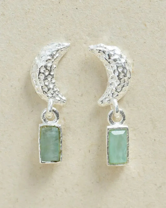 Sidabriniai Amazonito auskarai “Mėnulis”