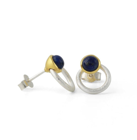 Sidabriniai Auskarai Su Lazurito Kristalais