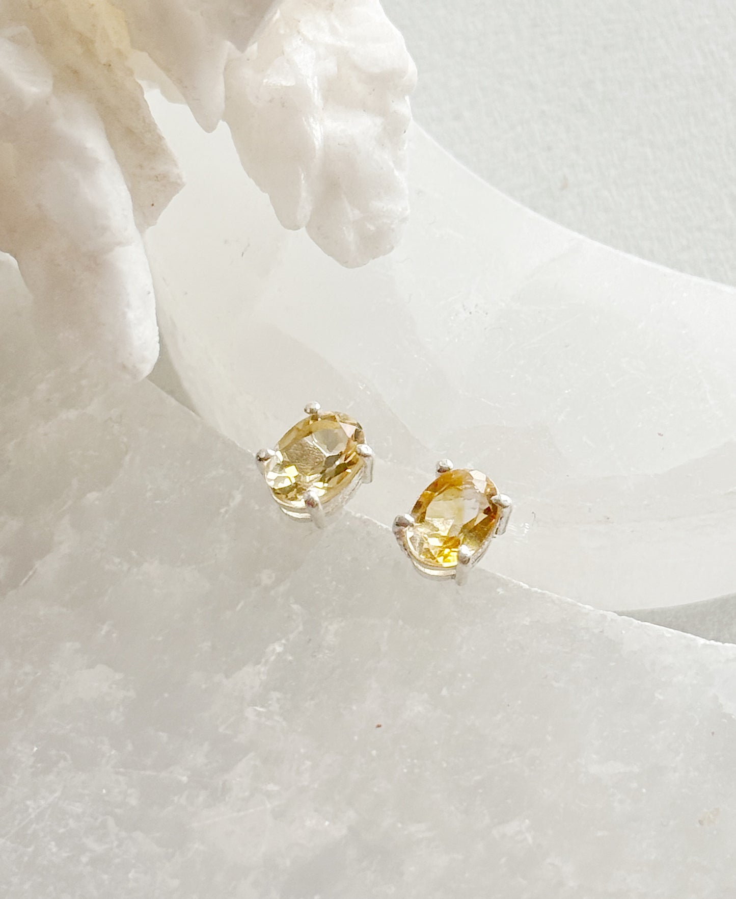 Sidabriniai Citrino auskarai