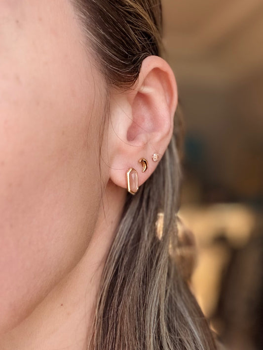 Sidabriniai auskarai su Chalcedono kristalais