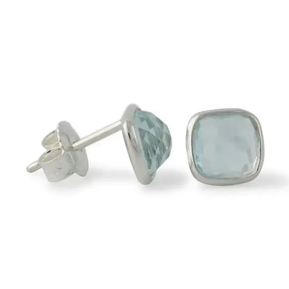 Sidabriniai auskarai su topazo kristalais