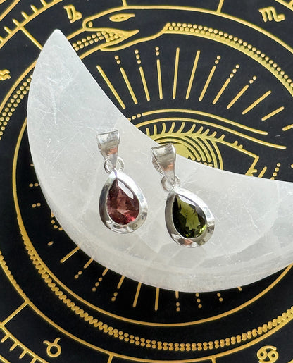 Sidabrinis Turmalino pakabukas