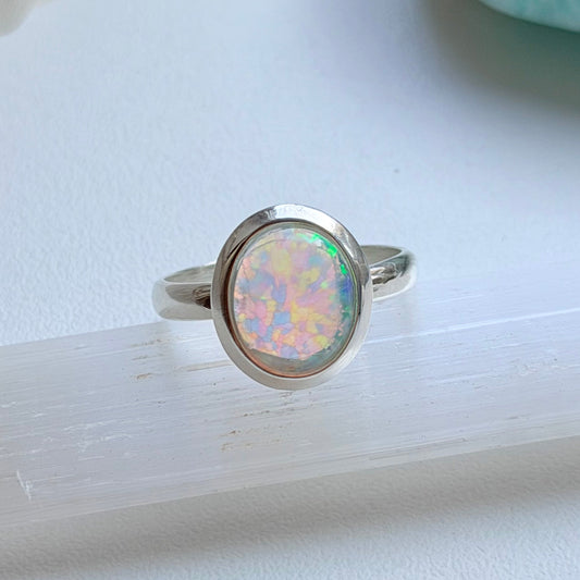 Sidabrinis Žiedas su Opalu