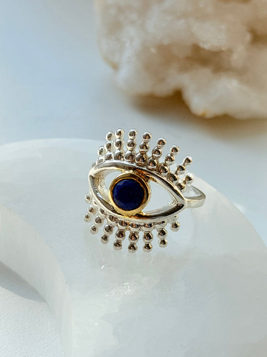 Sidabrinis Žiedas su lazuritu “Matau” 14 dydis