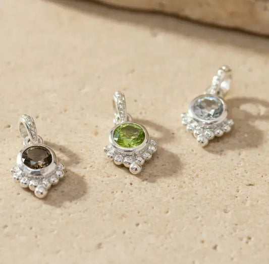Sidabrinis pakabukas Peridotas/Labradoritas/Topazas