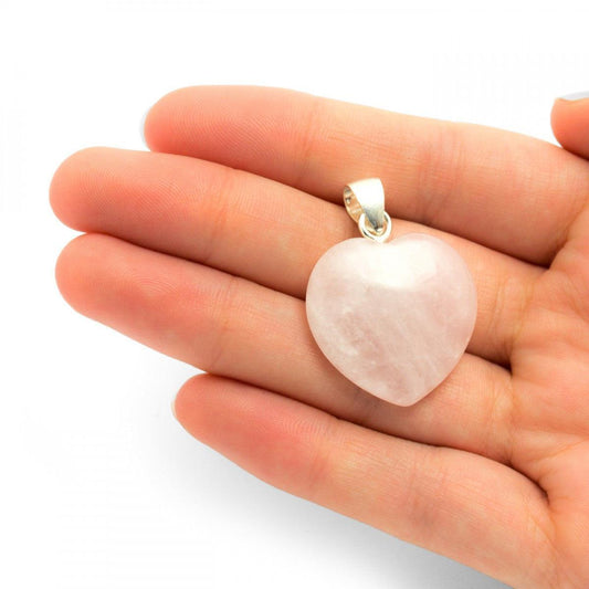 Sidabrinis rožinio kvarco pakabukas