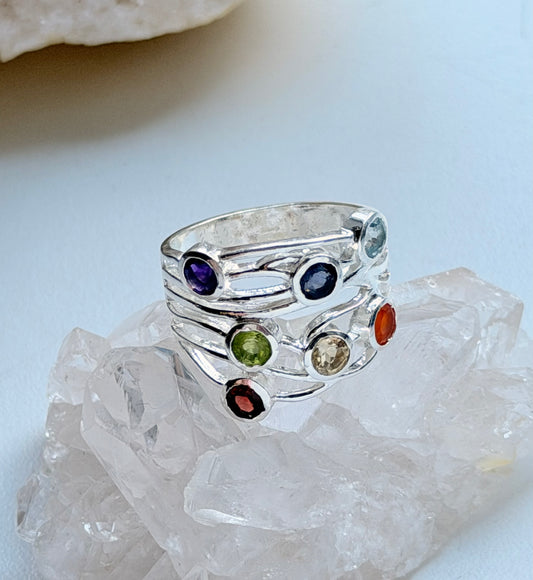 Sidabrinis žiedas “7 Čakros”