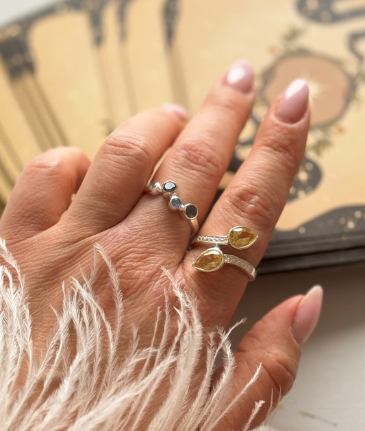 Sidabrinis žiedas su Citrinu “Saulės lašas”