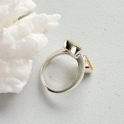 Sidabrinis žiedas su Citrinu “Saulės lašas”