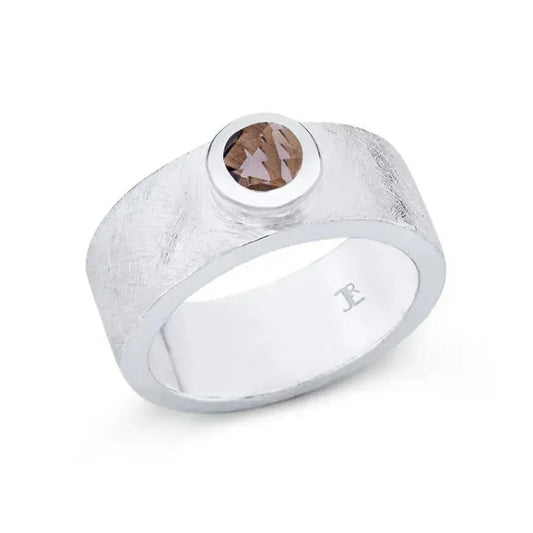 Sidabrinis žiedas su Dūminiu Kvarcu