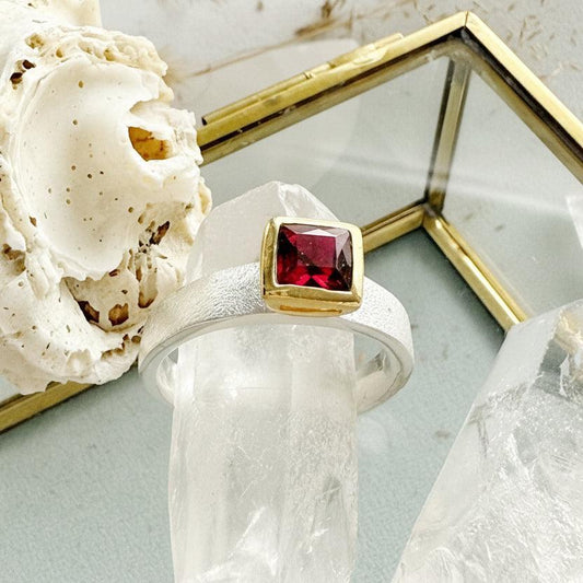 Sidabrinis žiedas su Granatu