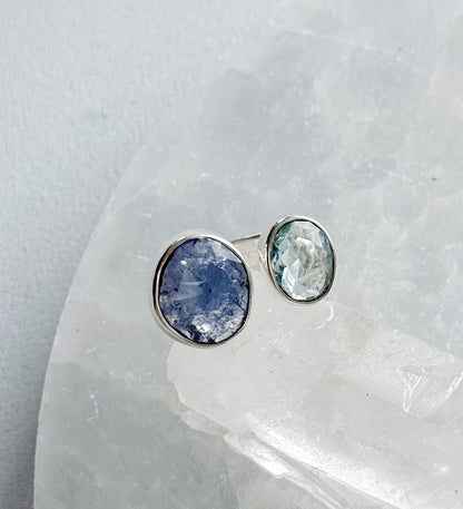 Sidabrinis žiedas su Kianitu ir Topazu / 16 dydis