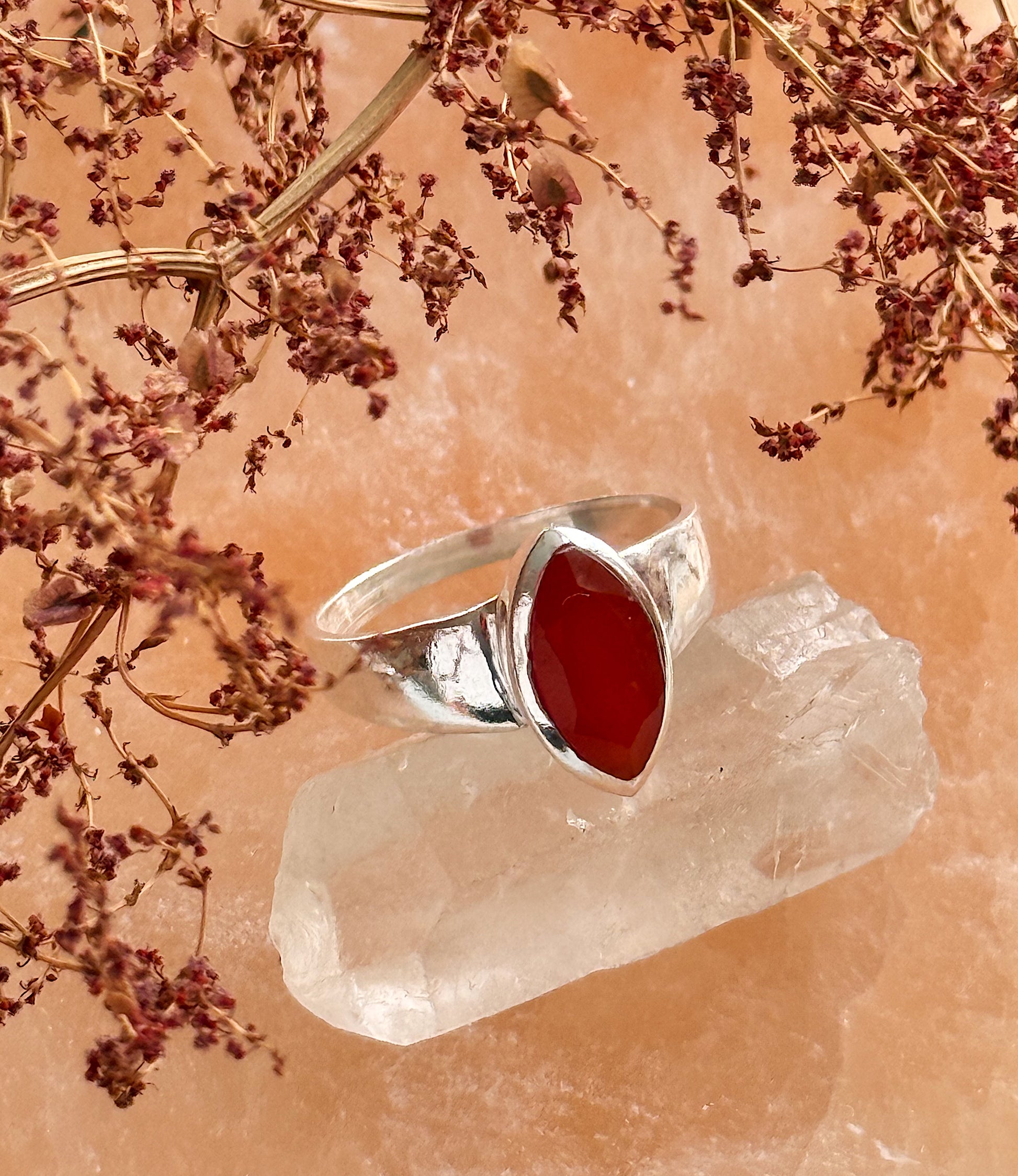 Sidabrinis žiedas su karneoliu