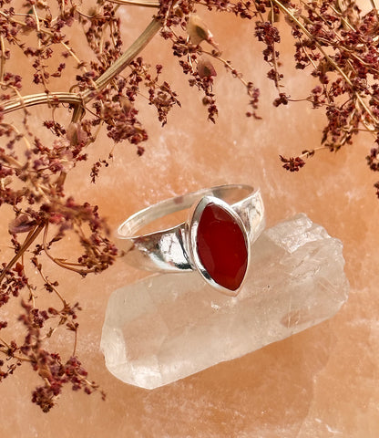 Sidabrinis žiedas su karneoliu