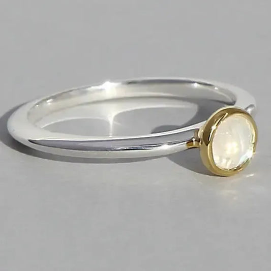 Sidabrinis žiedas su mėnulio akmeniu