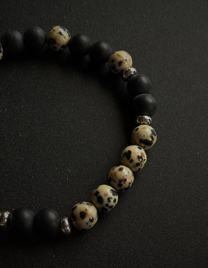 Vyriška onikso ir jaspio apyrankė