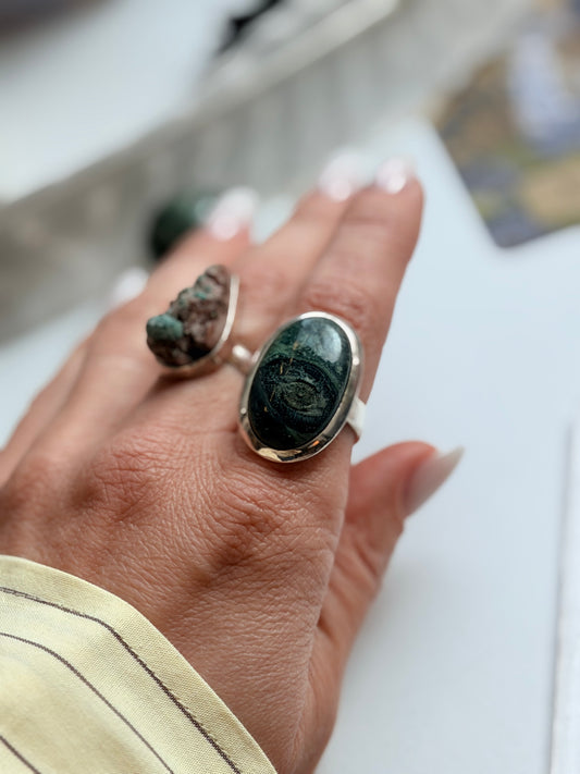 Žiedas su Kambaba Jaspio kristalu / 18-22 dydis