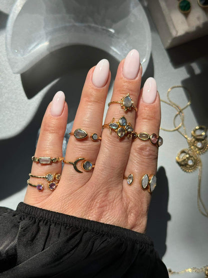 Žiedas su labradoritu "Magiškas"