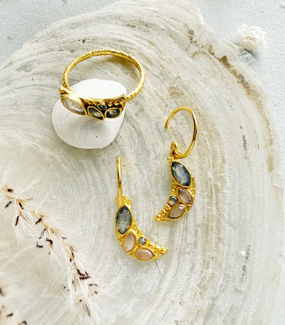 Žiedas su kristalais “Mėnulis”