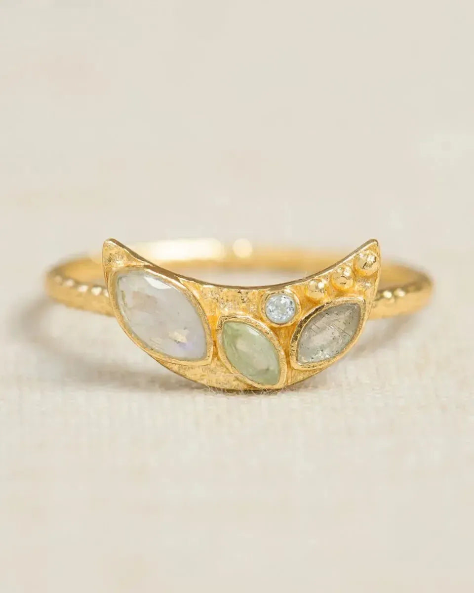 Žiedas su kristalais “Mėnulis”