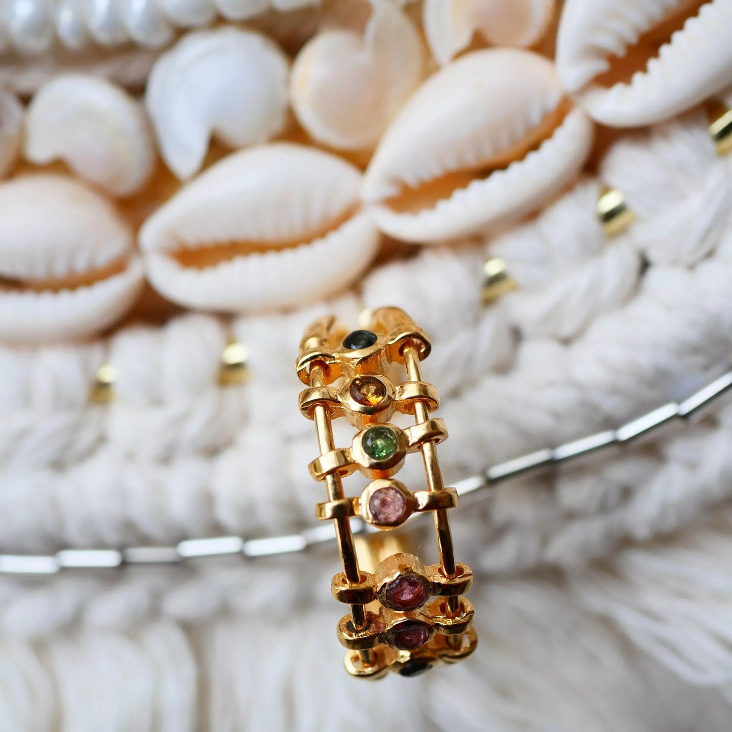 Žiedas su turmalinais "Žaidimas"