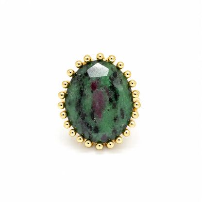 Žiedas su zoisito rubinu