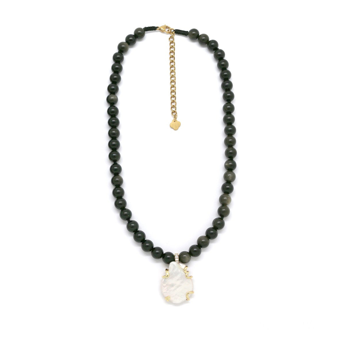 Auksinio obsidiano kaklo papuošalas