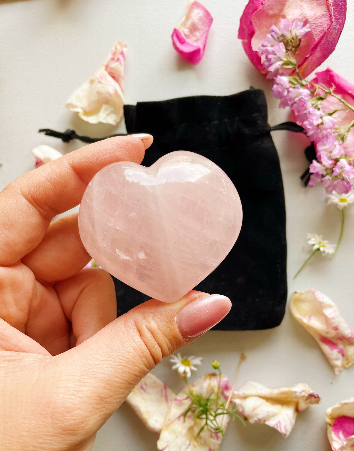 Rožinio Kvarco kristalas "Širdelė"
