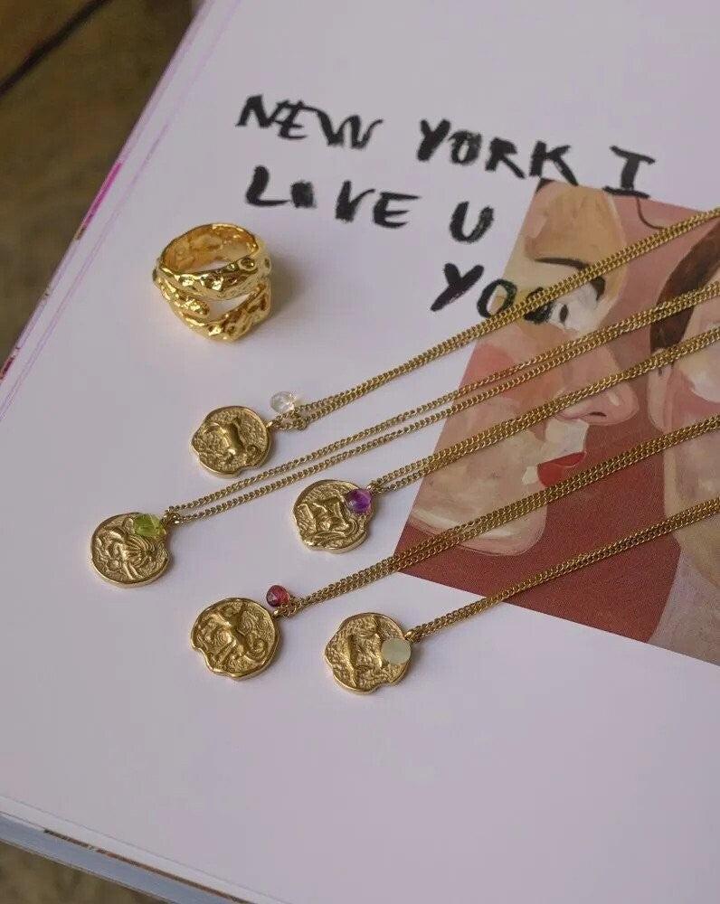 Grandinėlė su akvamarinu "Žuvys"